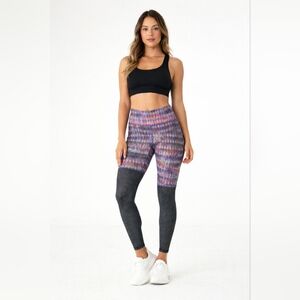 ALO Yoga Colorblock Tie-Dye Leggings Purple Size S